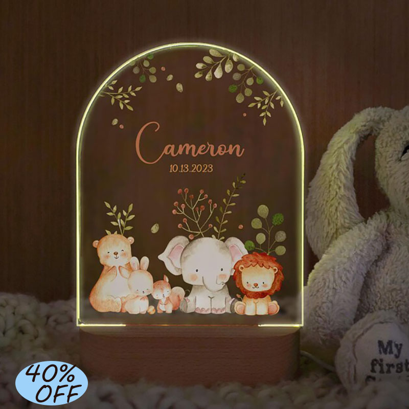 Baby Nursery Decor Ideas - Custom Name Baby Night Light Personalized