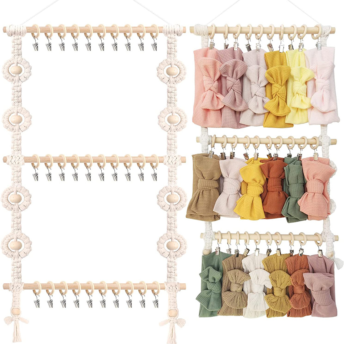 Baby Nursery Decor Ideas - Macrame Wall Hanging Boho Headband Holder