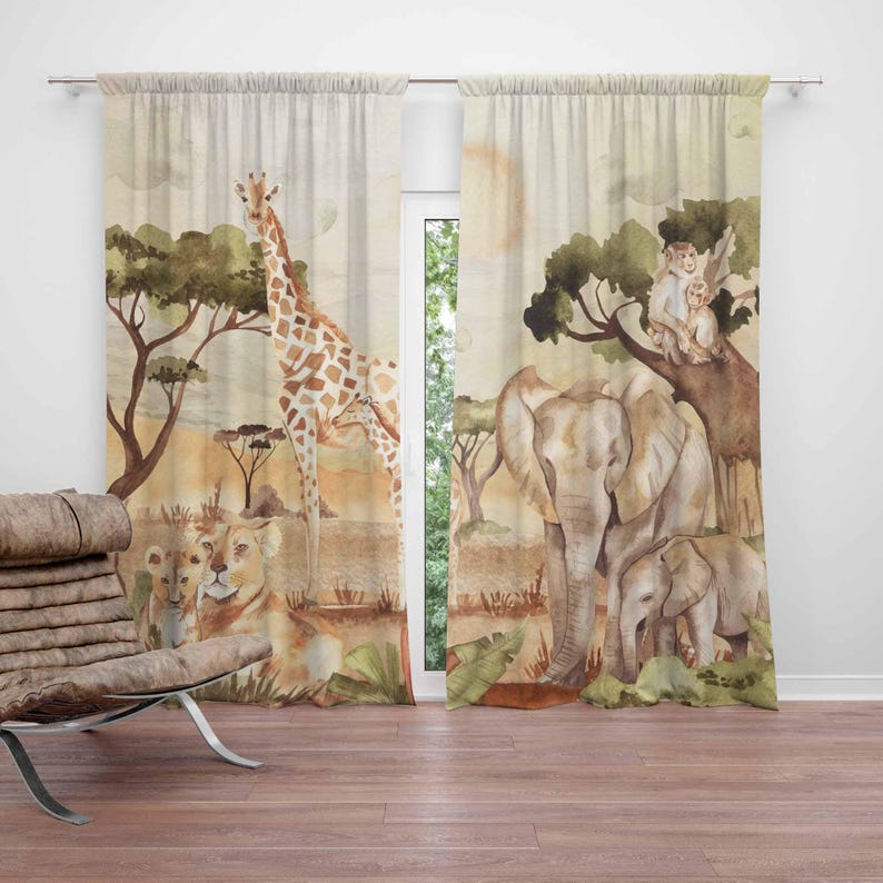 Baby Nursery Youtube - Mom and Baby Curtains Safari Animals
