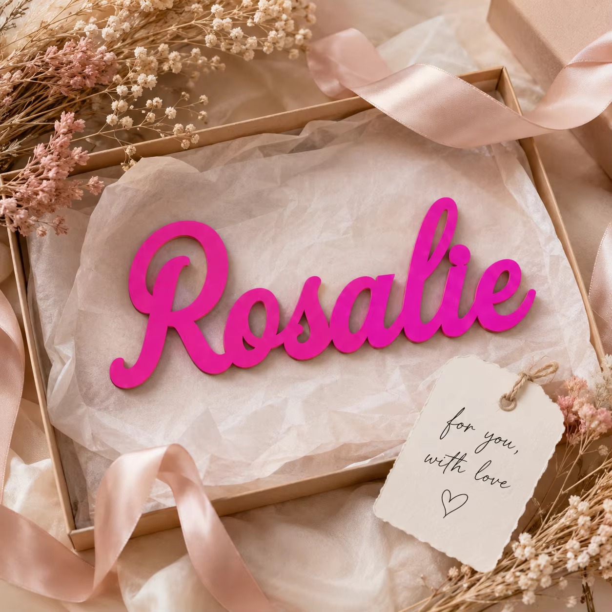 Baby Nursery Name Sign - Personalized Wooden Name Sign Custom Wooden