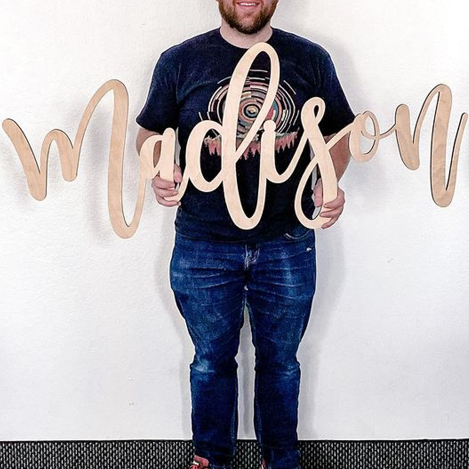 Baby Name Wall Art - 1pc Customized wooden wall decoration, Customizable