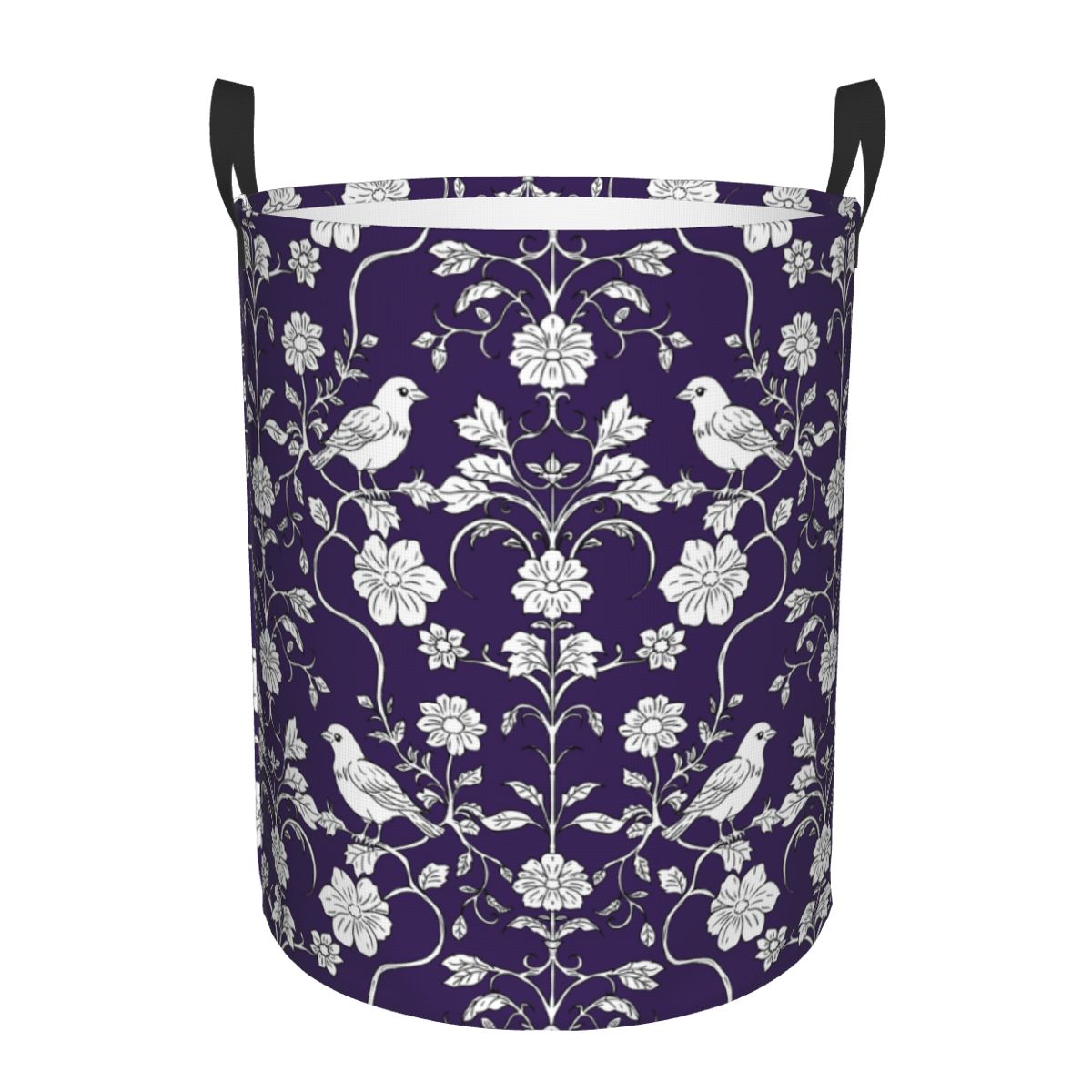 Baby Nursery Laundry Hamper - Birds And Flowers Pattern Laundry Basket