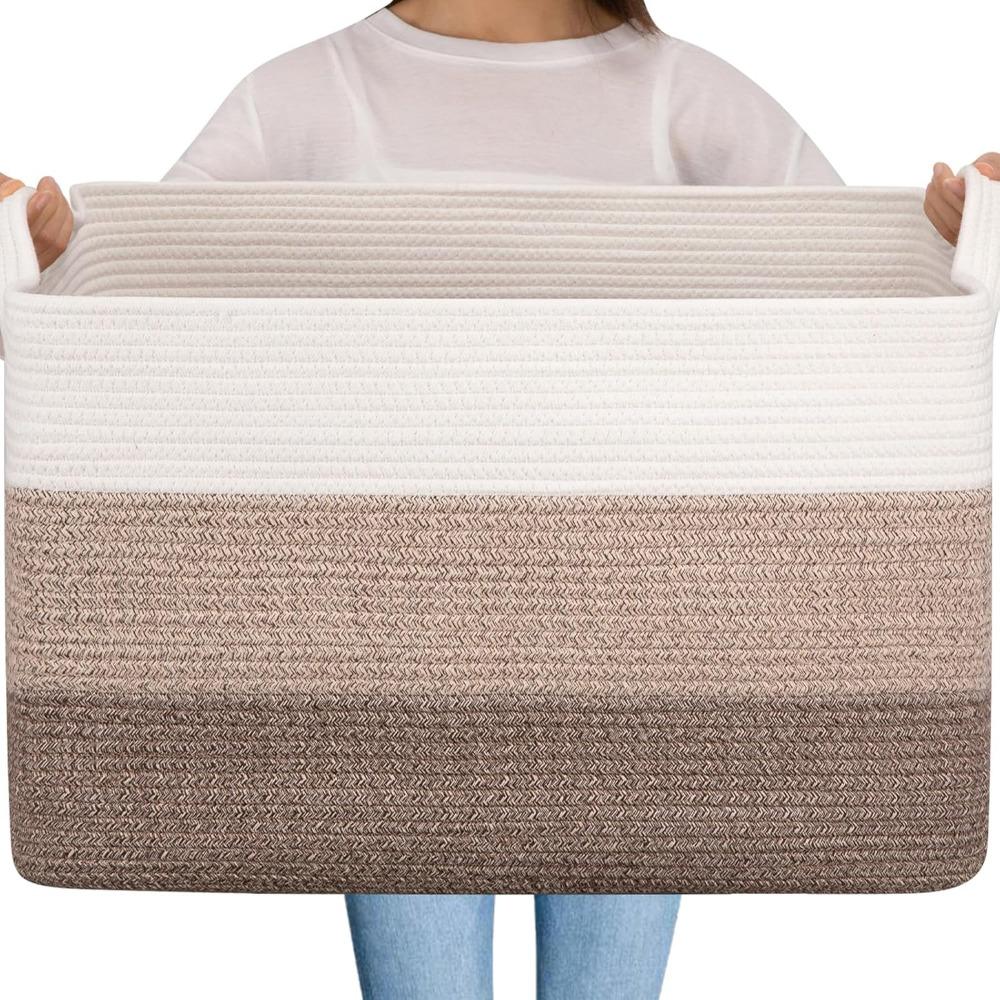 Baby Nursery Laundry Hamper - Extra Large 65L Woven Storage Basket