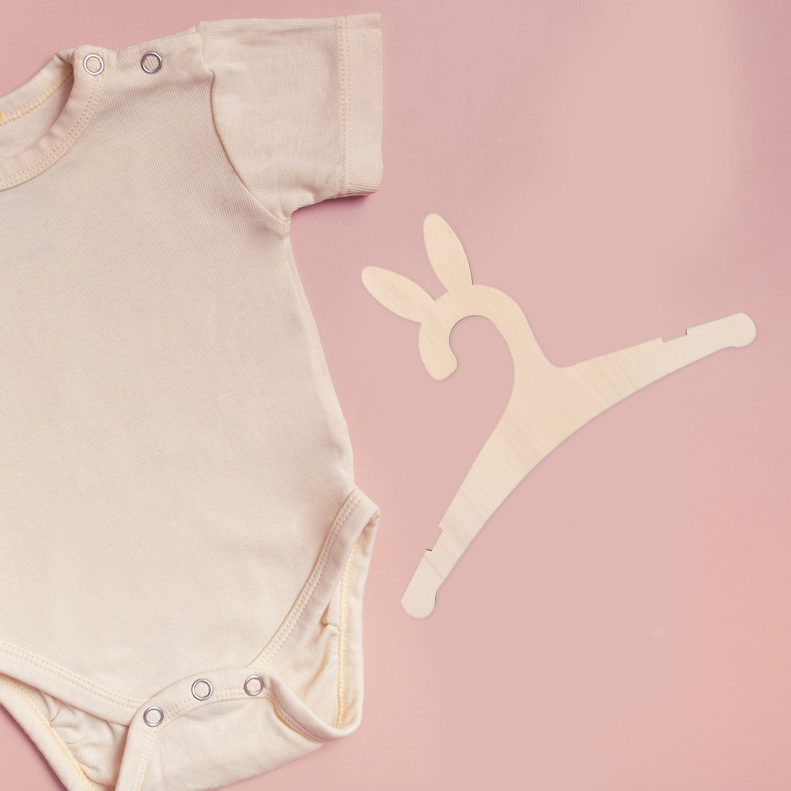 Baby Nursery In - 5Pcs DIY Wooden Baby Clothes Hangers