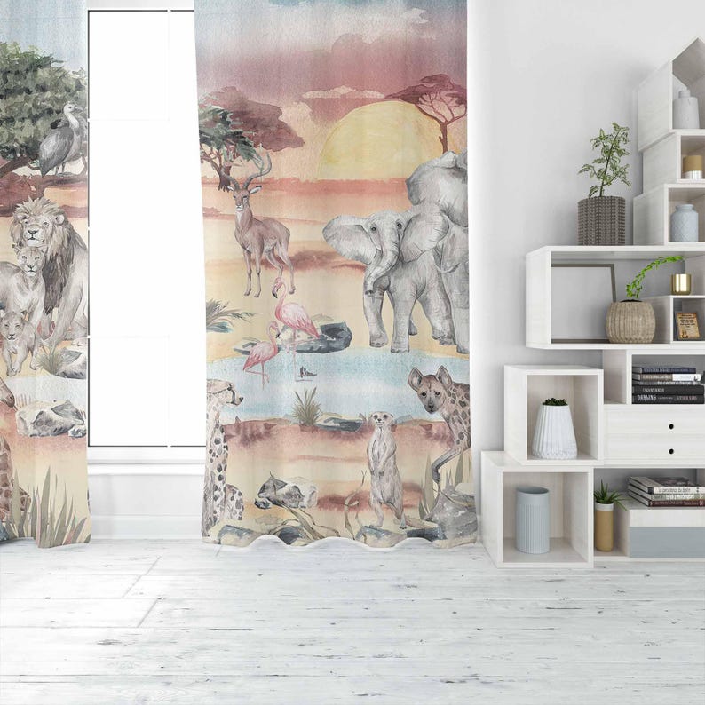 Safari Animals Curtain Kids Be - Baby Nursery Youtube recension och pris