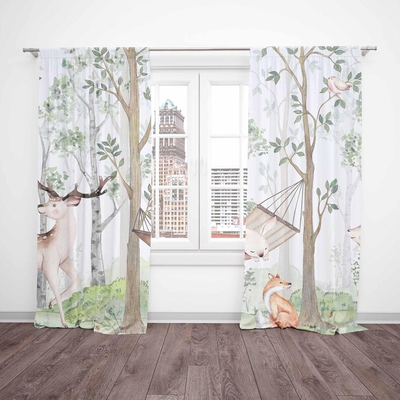 Woodland Animals Curtains Kids - Baby Nursery Youtube recension och pris