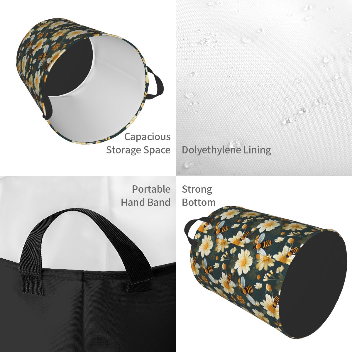Honeycomb And Bee Pattern Laun - Baby Nursery Laundry Hamper recension och pris