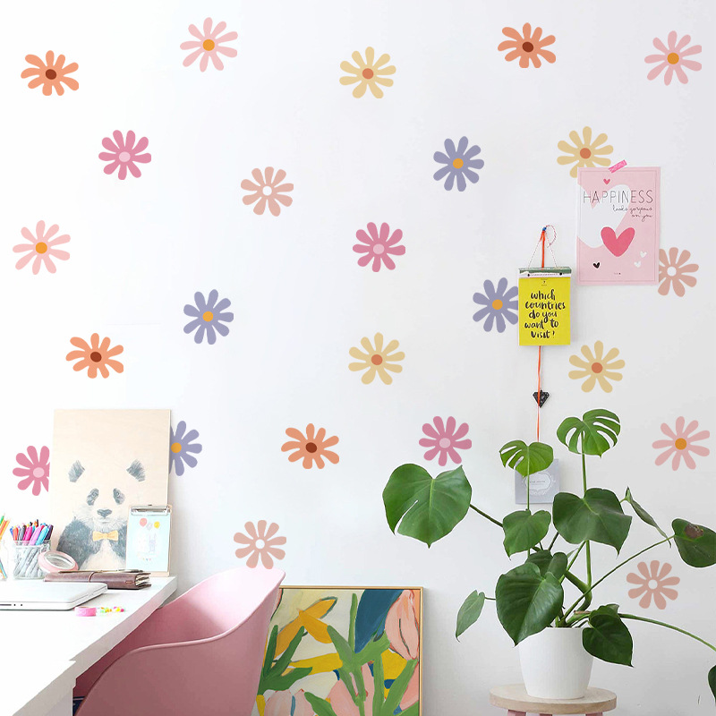 Daisy Floral Wall Stickers Chi - Baby Nursery Peel And Stick Wallpaper recension och pris