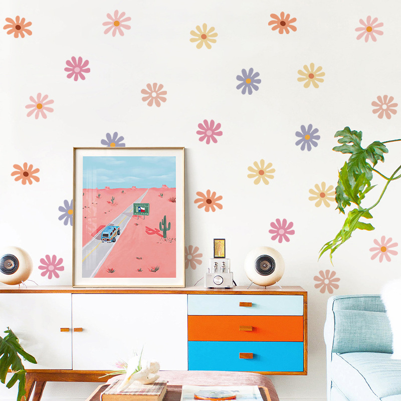 Daisy Floral Wall Stickers Chi - Baby Nursery Peel And Stick Wallpaper recension och pris