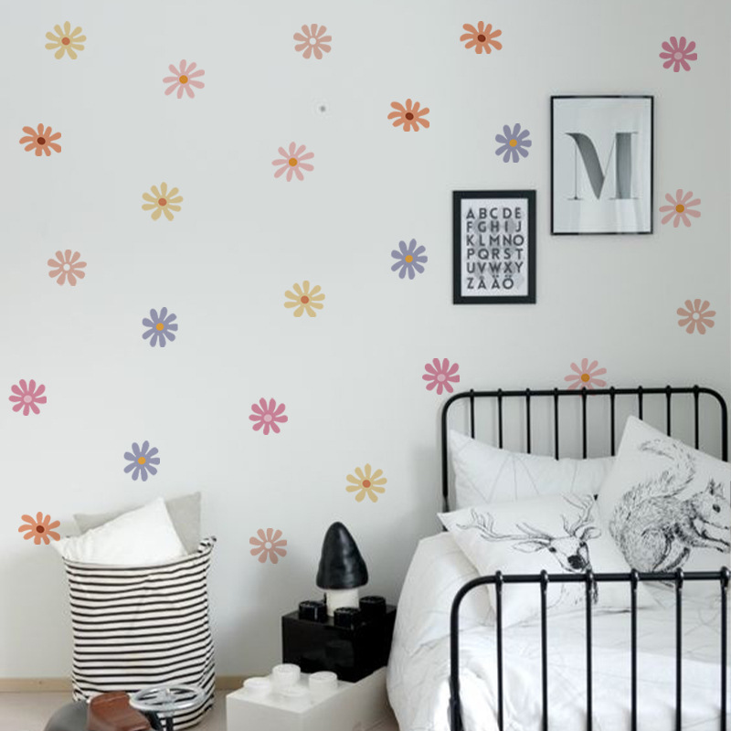 Daisy Floral Wall Stickers Chi - Baby Nursery Peel And Stick Wallpaper recension och pris