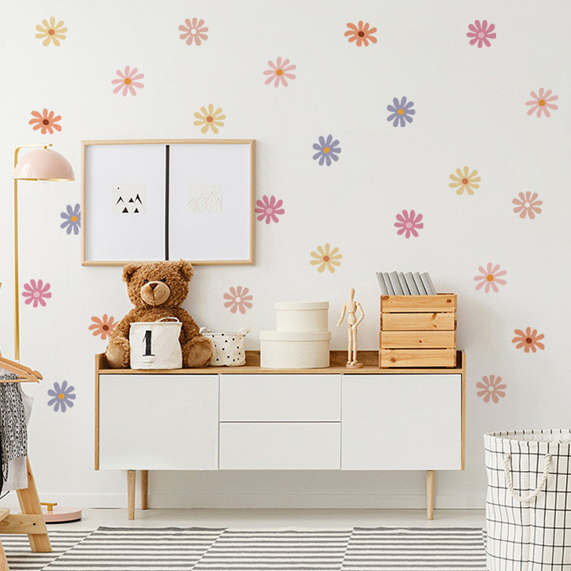 Daisy Floral Wall Stickers Chi - Baby Nursery Peel And Stick Wallpaper recension och pris