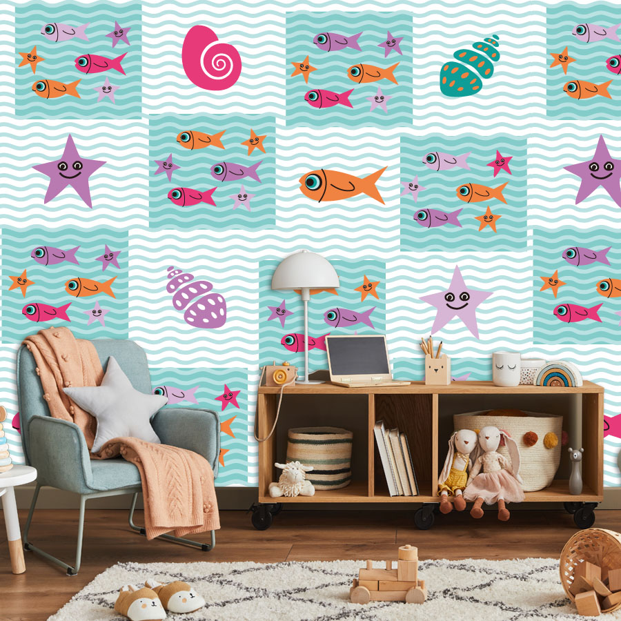 Cartoon Peel and Stick Photo W - Baby Nursery Peel And Stick Wallpaper recension och pris