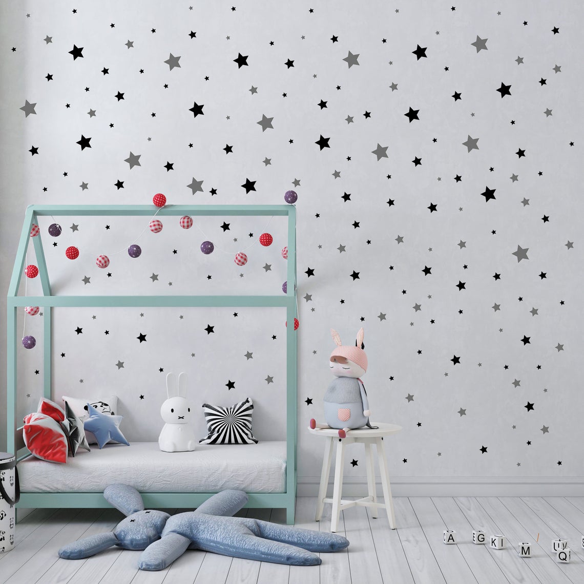 Cartoon 65Pcs Star Wall Sticke - Baby Nursery Furniture recension och pris