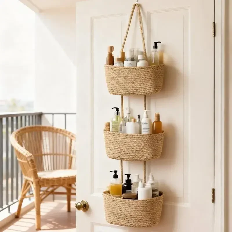 3-Tier Woven Cotton Hanging St - Baby Nursery Laundry Basket recension och pris