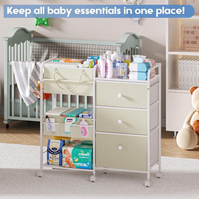 Large Capacity Baby Diaper Org - Baby Nursery Utility Cart recension och pris