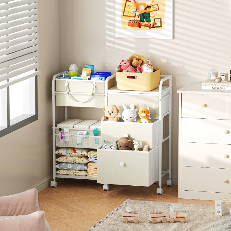 Large Capacity Baby Diaper Org - Baby Nursery Utility Cart recension och pris
