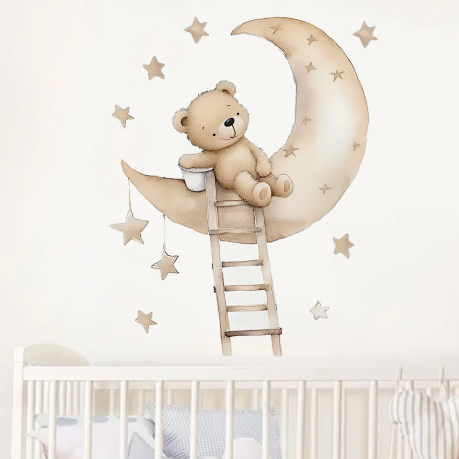 Cute Bear Star Cloud Wall Stic - Baby Nursery Decor Ideas recension och pris