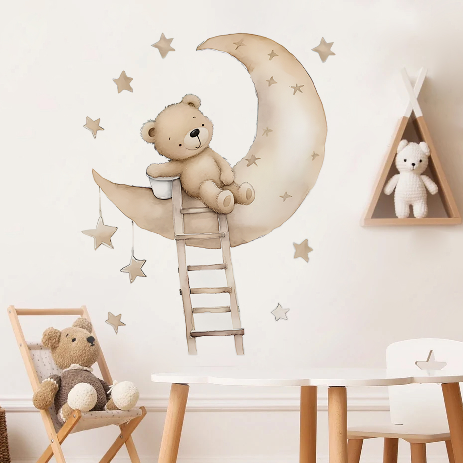Cute Bear Star Cloud Wall Stic - Baby Nursery Decor Ideas recension och pris