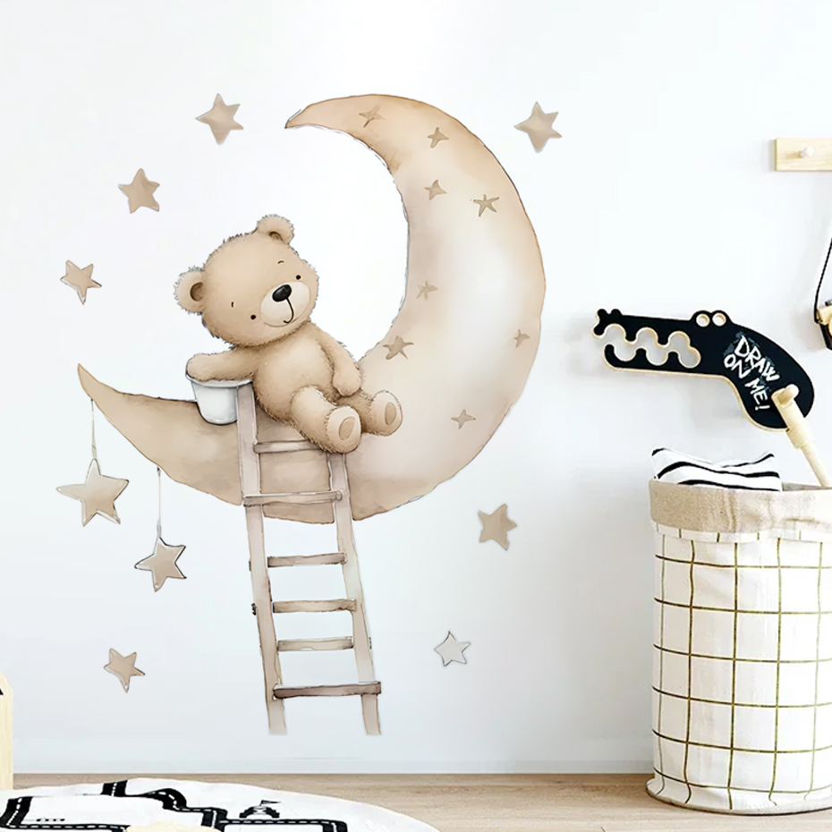 Cute Bear Star Cloud Wall Stic - Baby Nursery Decor Ideas recension och pris