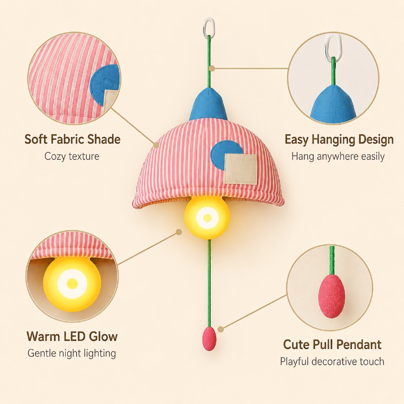Rechargeable Hanging Night Lig - Baby Nursery Light Shade recension och pris