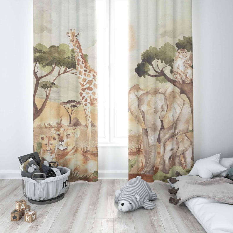 Mom and Baby Curtains Safari A - Baby Nursery Youtube recension och pris