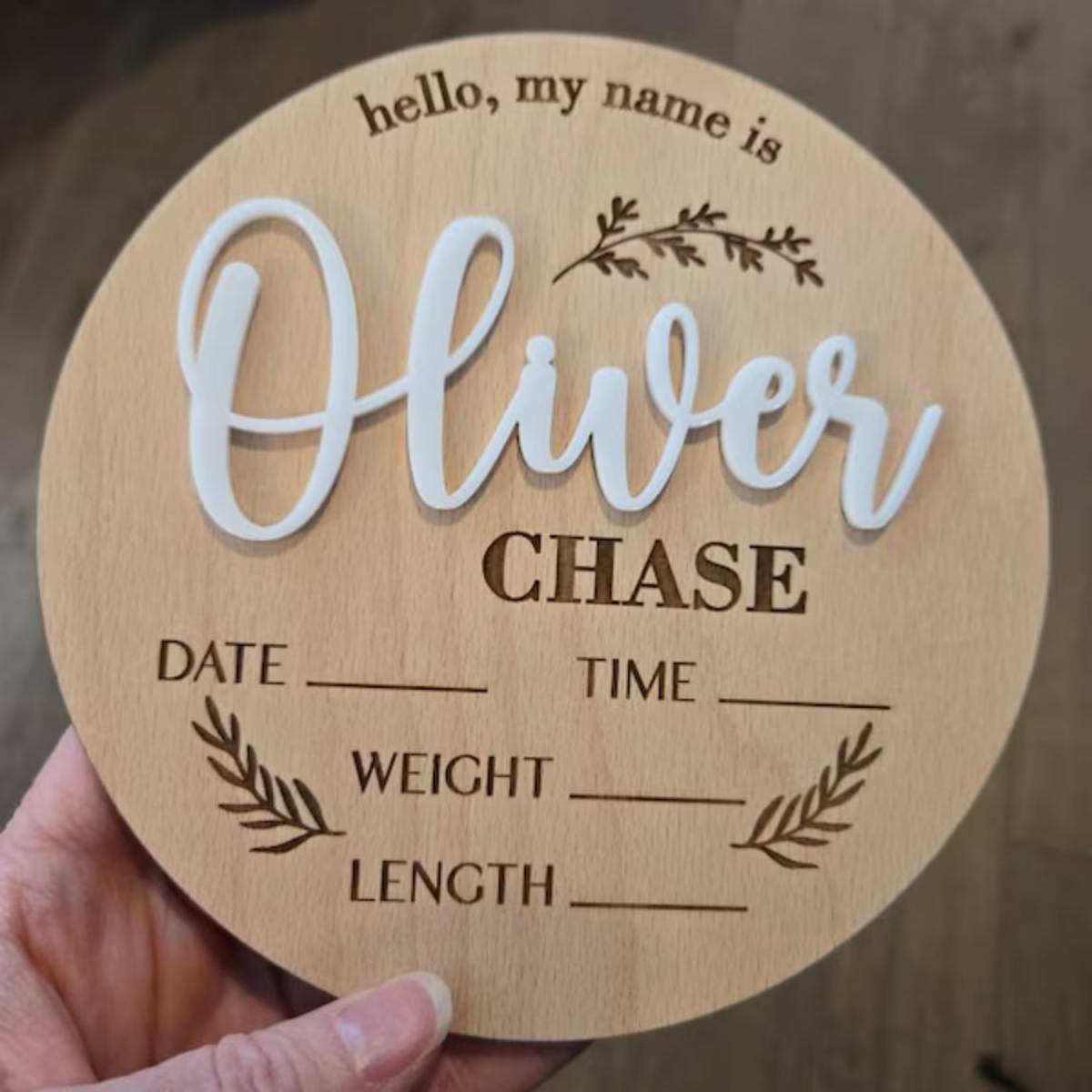 1Pc Custom Baby Announcement S - Baby Nursery Name Sign recension och pris
