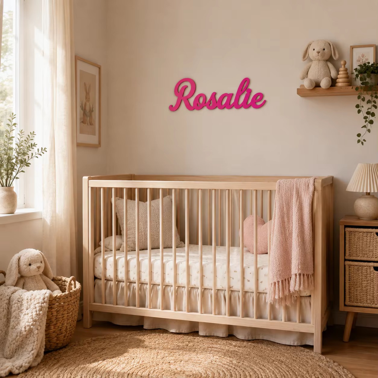Personalized Wooden Name Sign  - Baby Nursery Name Sign recension och pris