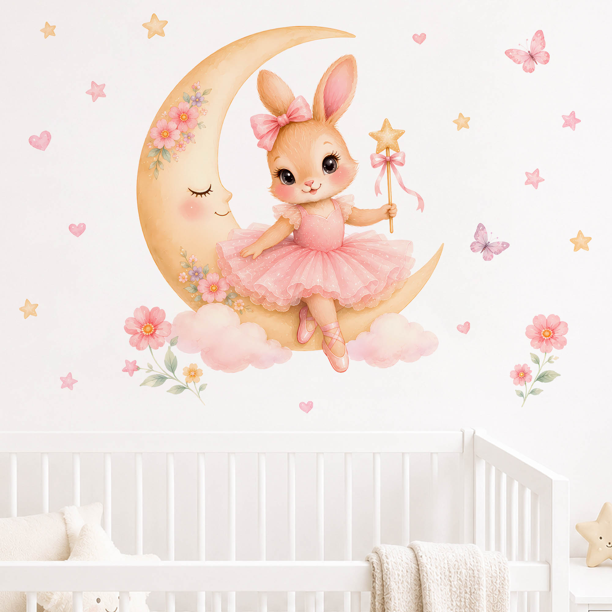 Watercolor Ballerina Bunny Moo - Baby Nursery Decor Ideas recension och pris