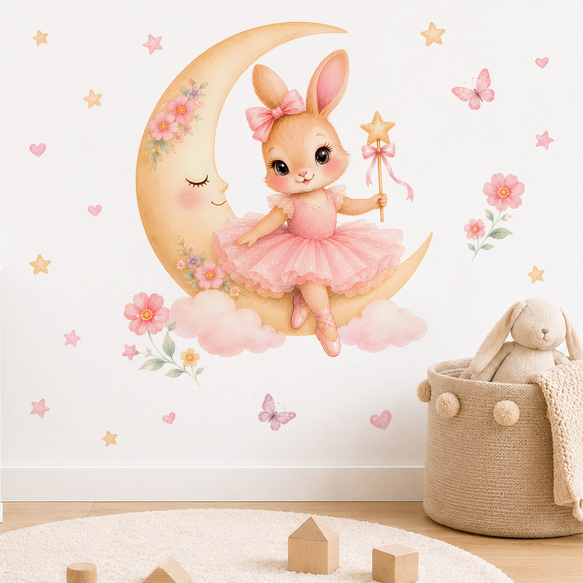 Watercolor Ballerina Bunny Moo - Baby Nursery Decor Ideas recension och pris