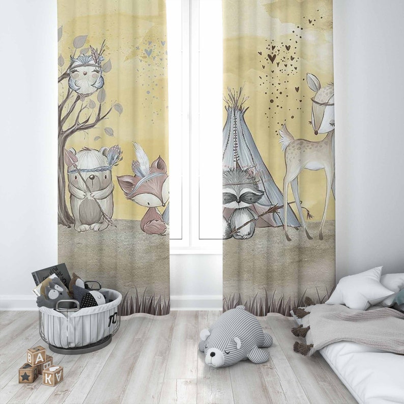 Boho Animals Nursery Curtain W - Baby Nursery Youtube recension och pris