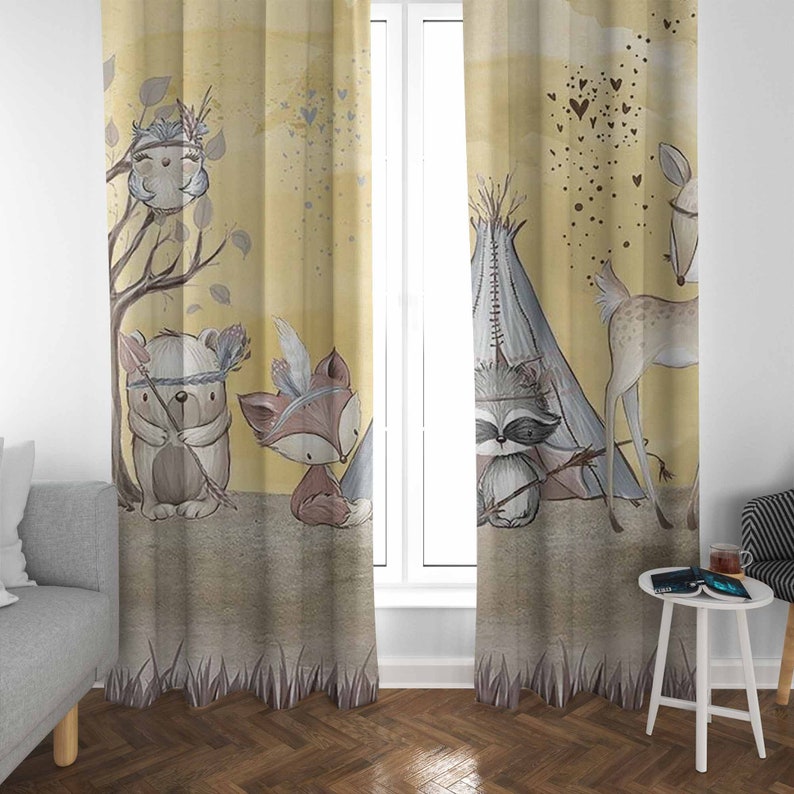 Boho Animals Nursery Curtain W - Baby Nursery Youtube recension och pris