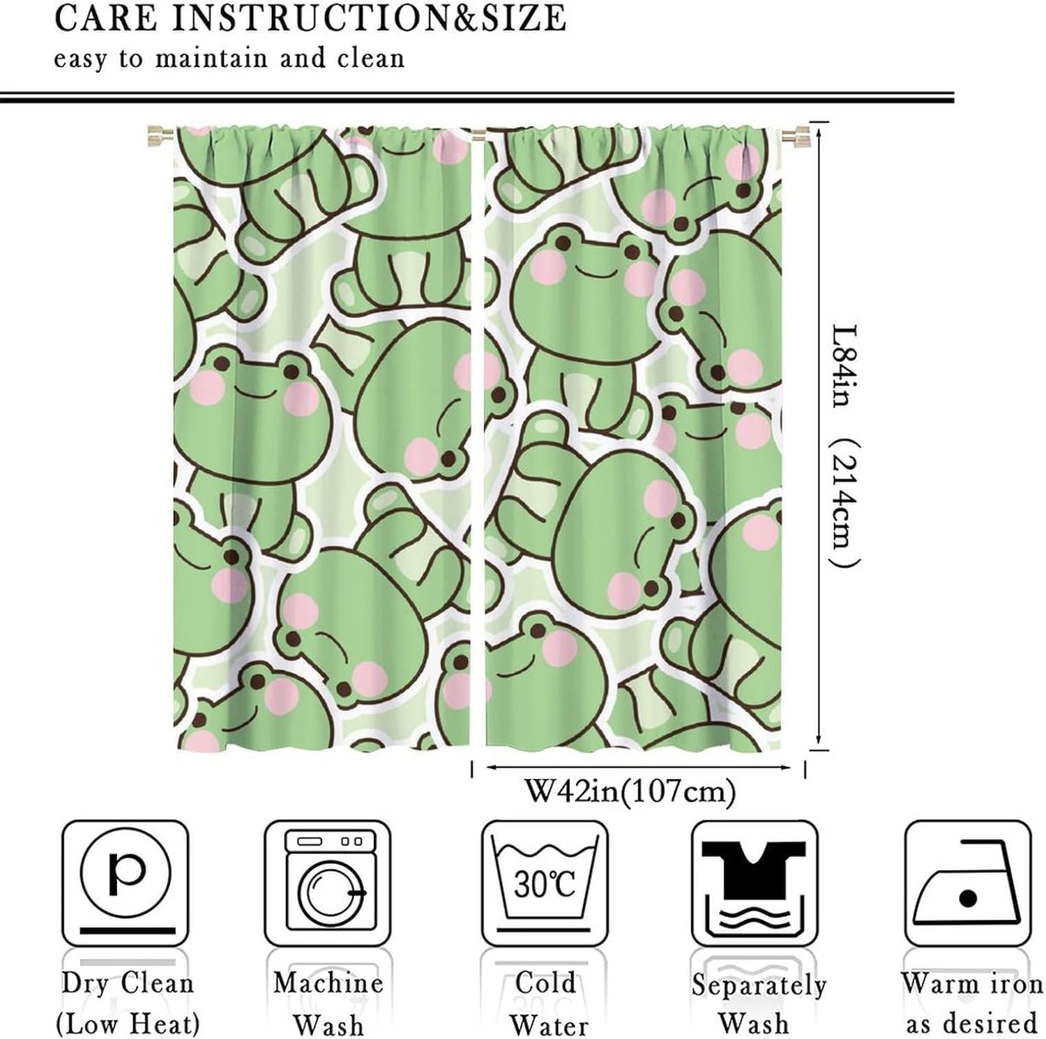 Cute Green Frog Pattern Curtai - Baby Nursery Youtube recension och pris