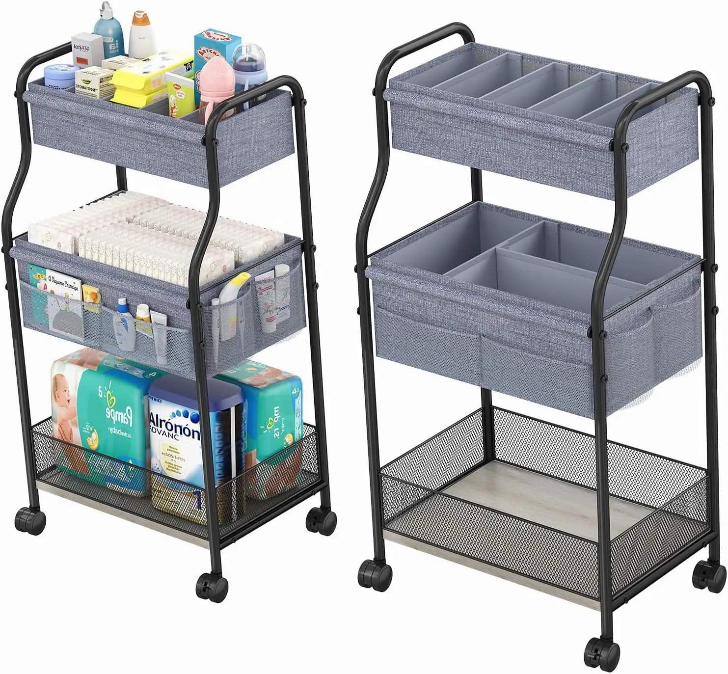 3 Tier Baby Diaper Caddy Organ - Baby Nursery Utility Cart recension och pris