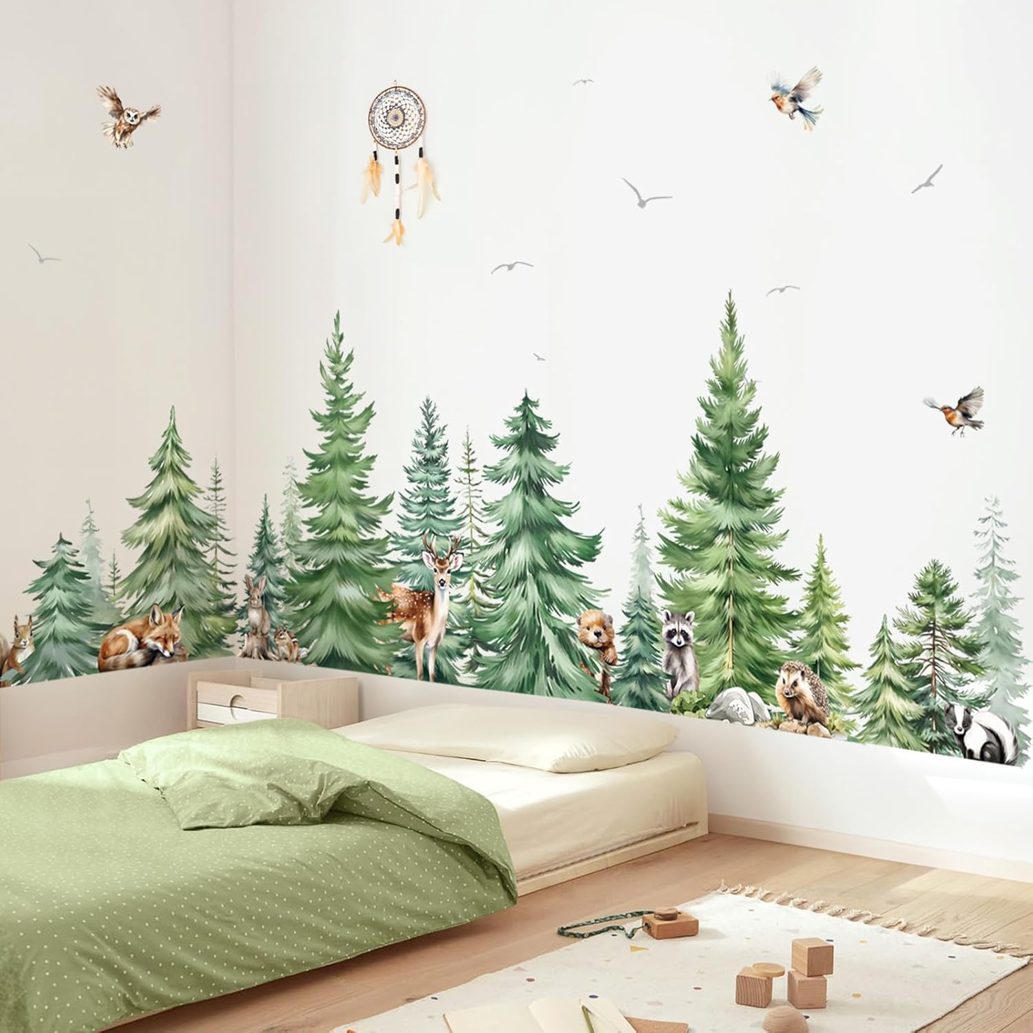 Large Watercolor Pine Tree Ani - Baby Nursery Furniture recension och pris