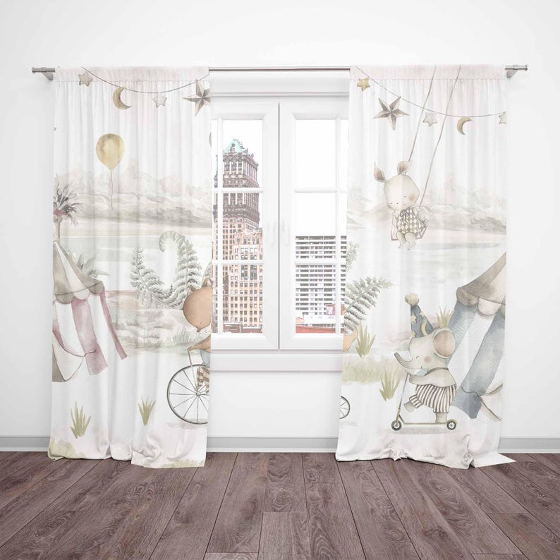 Circus Animals Curtains Kids B - Baby Nursery Youtube recension och pris