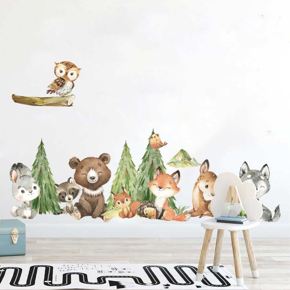 Cartoon Watercolor  Forest Ani - Baby Nursery Furniture recension och pris