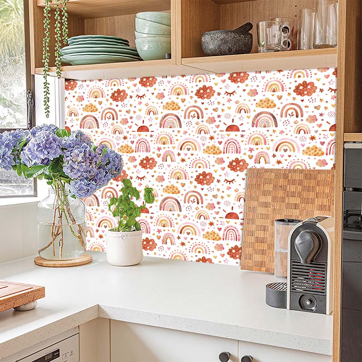 Rainbow Wallpaper Peel and Sti - Baby Nursery Peel And Stick Wallpaper recension och pris