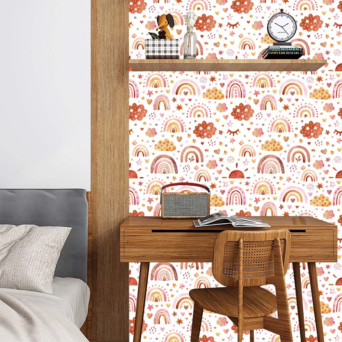 Rainbow Wallpaper Peel and Sti - Baby Nursery Peel And Stick Wallpaper recension och pris