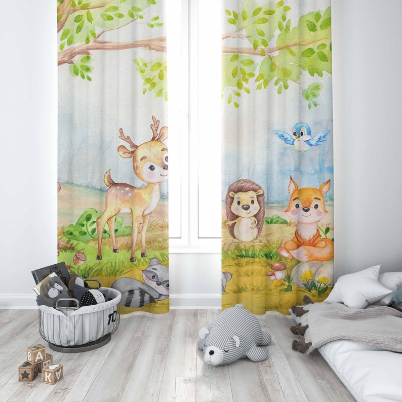 Woodland Animals Curtains Kids - Baby Nursery Youtube recension och pris