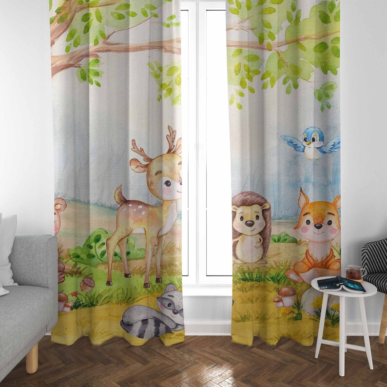Woodland Animals Curtains Kids - Baby Nursery Youtube recension och pris
