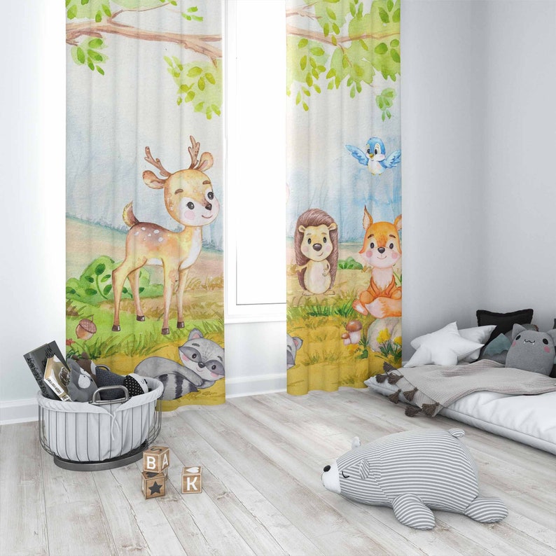 Woodland Animals Curtains Kids - Baby Nursery Youtube recension och pris