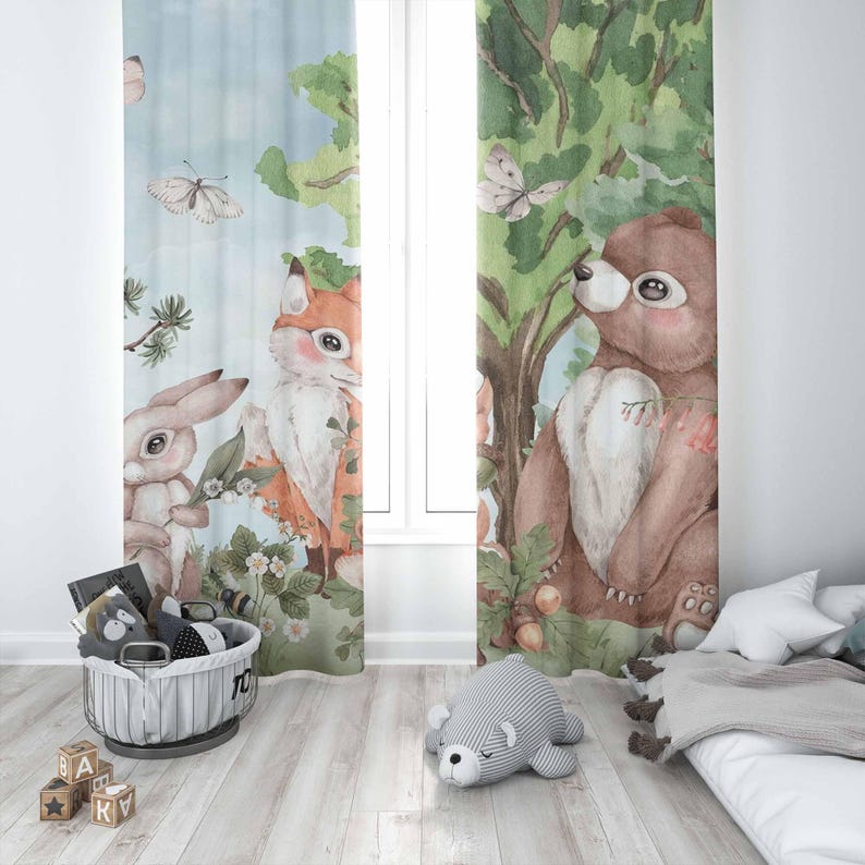 Forest Animals Curtains Kids B - Baby Nursery Youtube recension och pris
