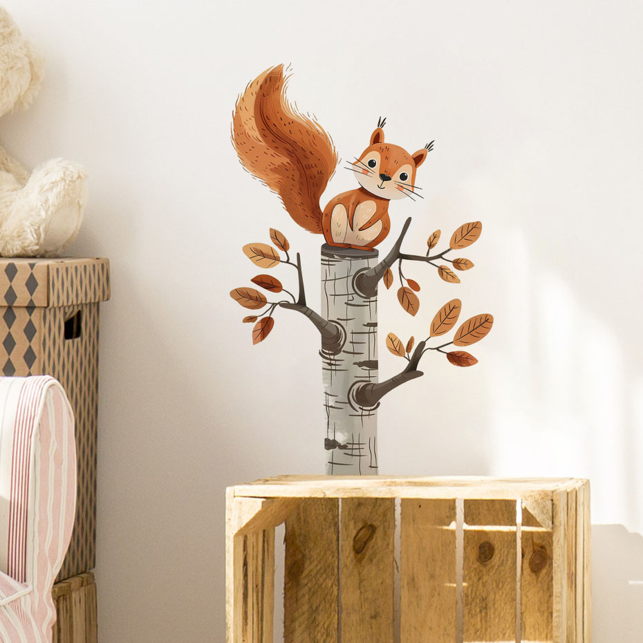 Cartoon Squirrel in a Tree Ani - Baby Nursery Furniture recension och pris