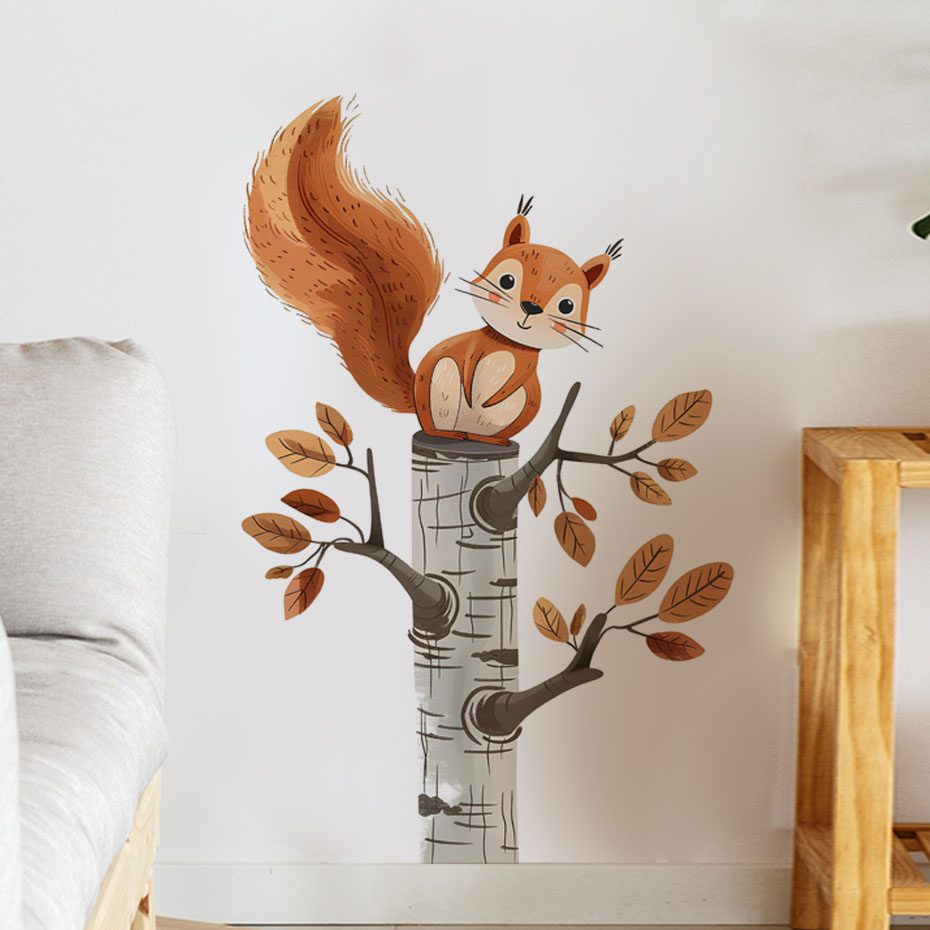 Cartoon Squirrel in a Tree Ani - Baby Nursery Furniture recension och pris