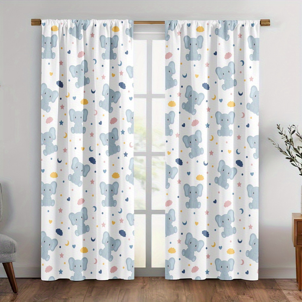 Cute Baby Elephant Print Curta - Baby Nursery Youtube recension och pris