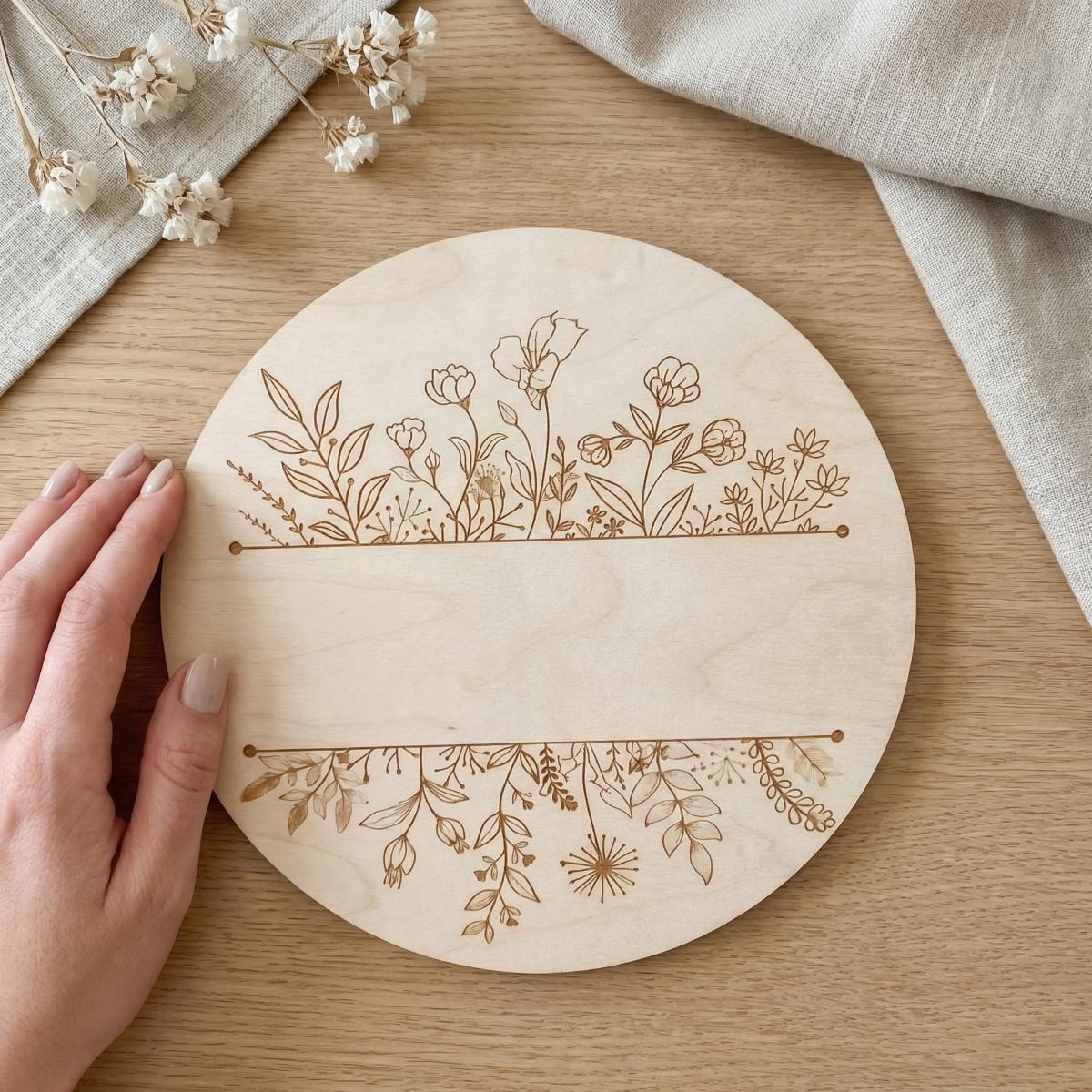 Personalized Floral Round Wood - Baby Nursery recension och pris