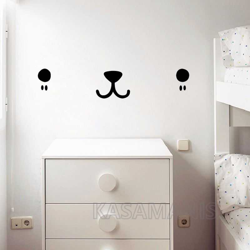 Cute Kawaii Face Wall Art Deca - Baby Nursery Furniture recension och pris