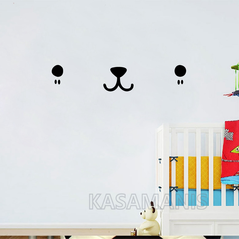 Cute Kawaii Face Wall Art Deca - Baby Nursery Furniture recension och pris