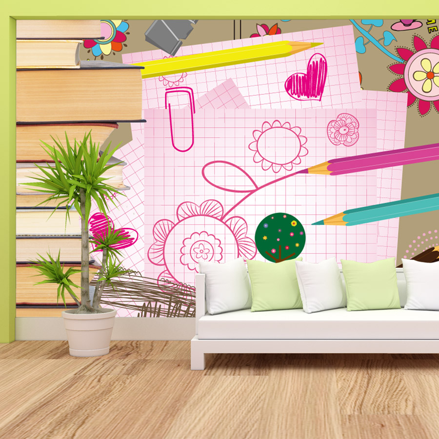 Cartoon Books Drawing Easy to  - Baby Nursery Peel And Stick Wallpaper recension och pris
