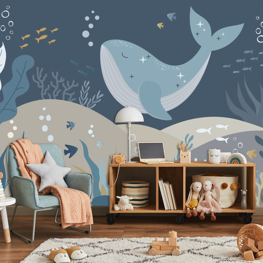 10+ Cute Cartoon Whale Wallpap - Baby Nursery Peel And Stick Wallpaper recension och pris